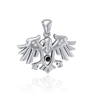 Raven Silver Pendant with Gemstone TPD5157 - Jewelry